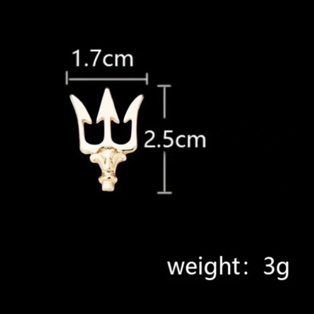 Trident Brooch Metal Lapel Pin Men's Suit Collar Pin Shirt Accessory Men’s Gift